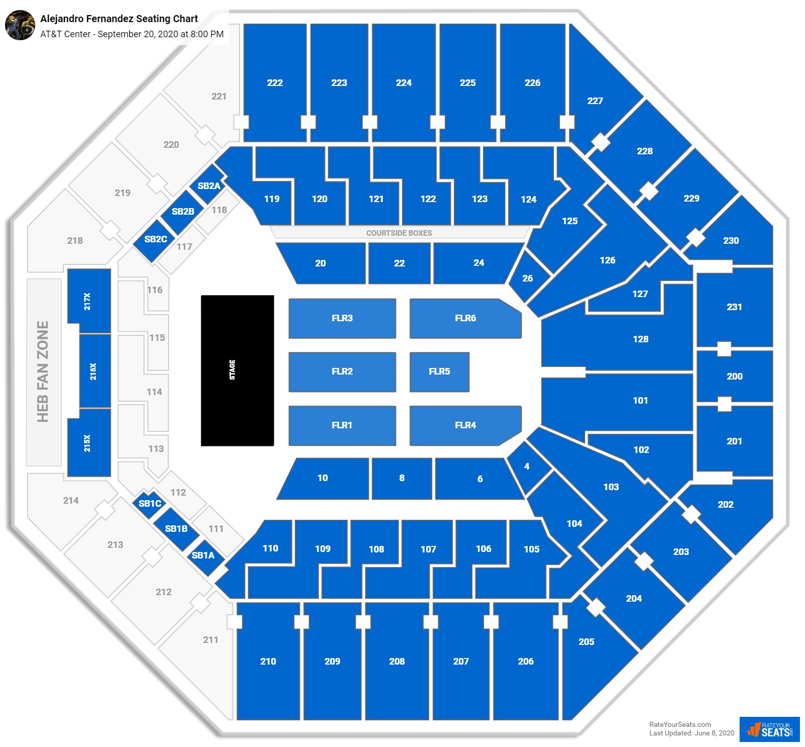 Alejandro Fernandez seating chart AT&T Center