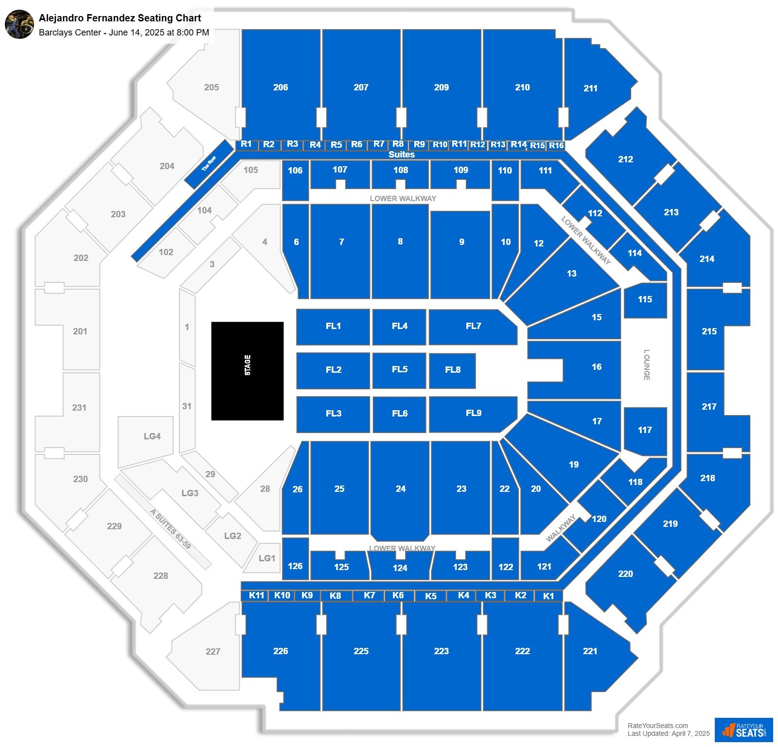 Alejandro Fernandez seating chart Barclays Center
