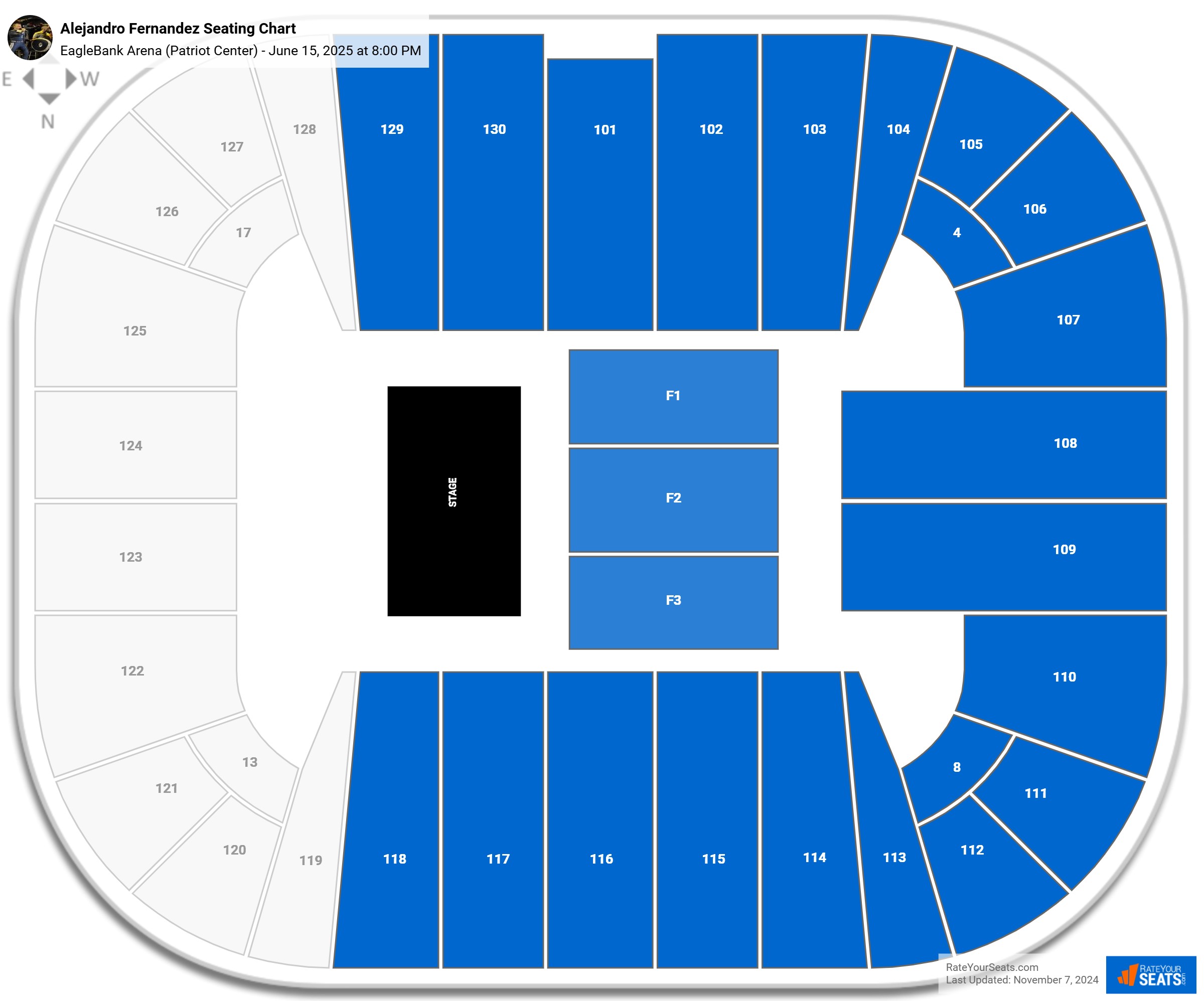 Alejandro Fernandez seating chart EagleBank Arena