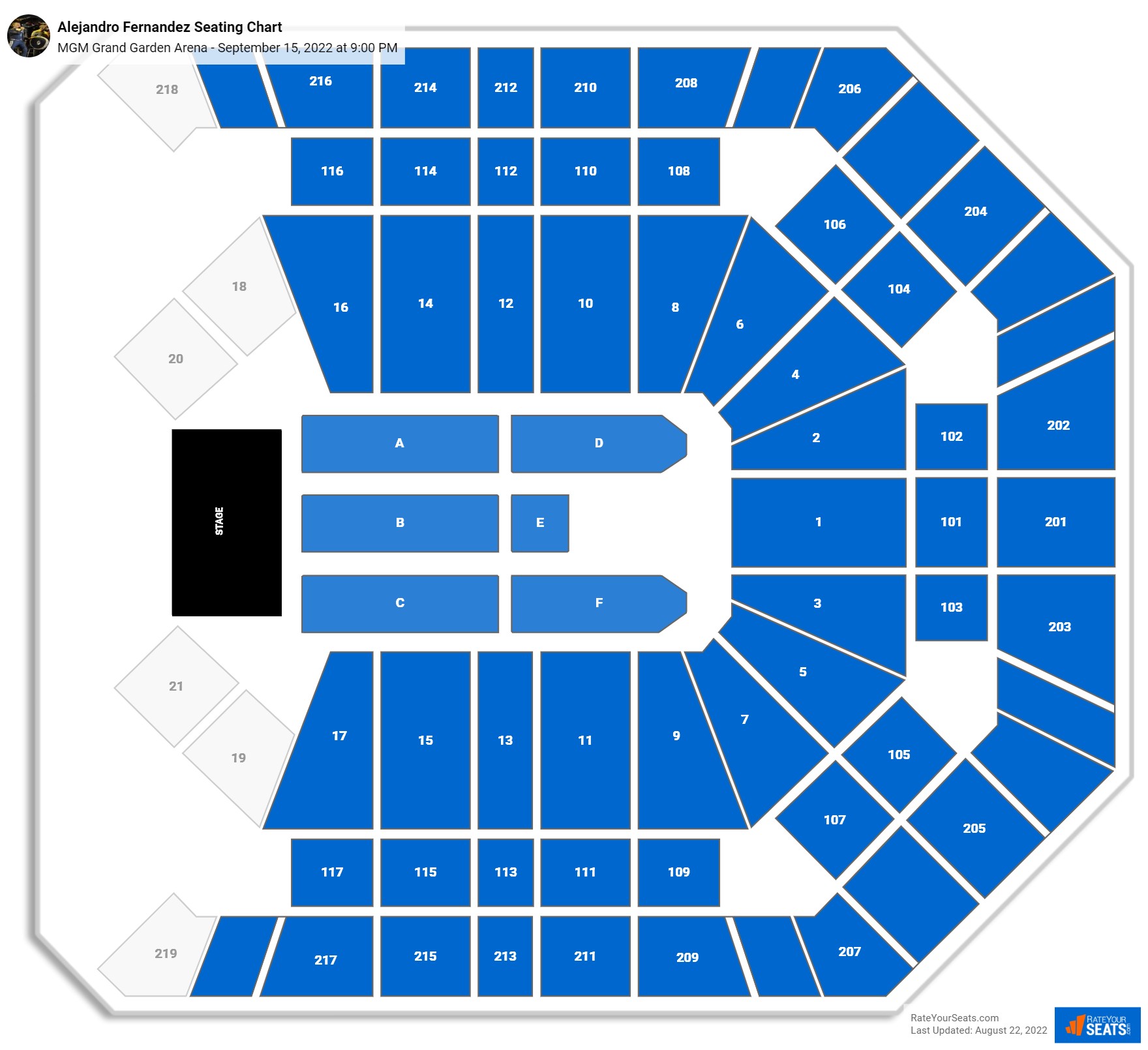 Alejandro Fernandez seating chart MGM Grand Garden Arena