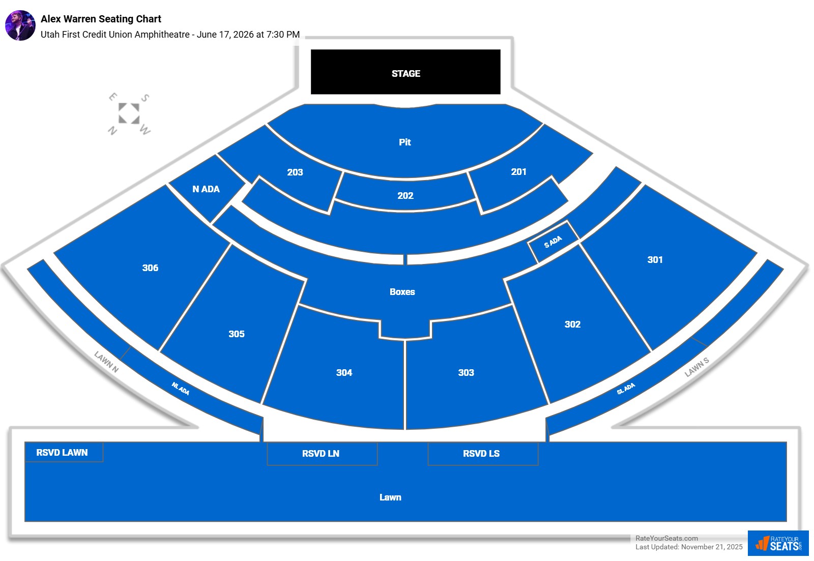 Alex Warren seating chart Utah First Credit Union Amphitheatre