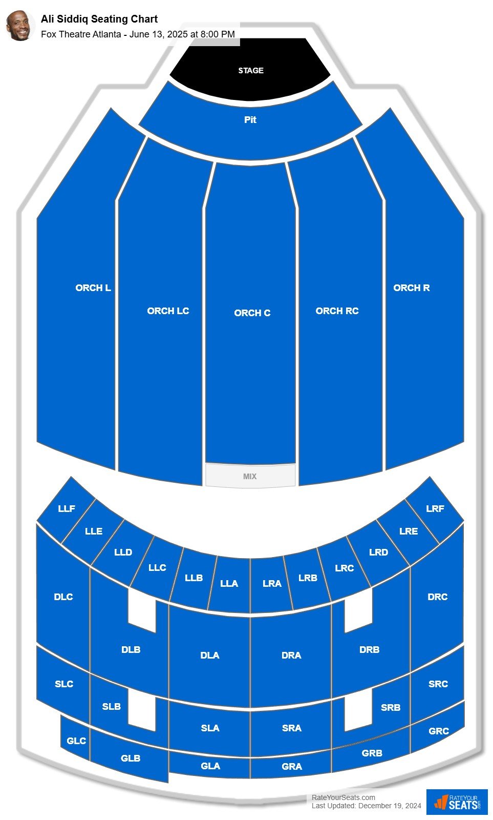 Ali Siddiq seating chart Fox Theatre Atlanta