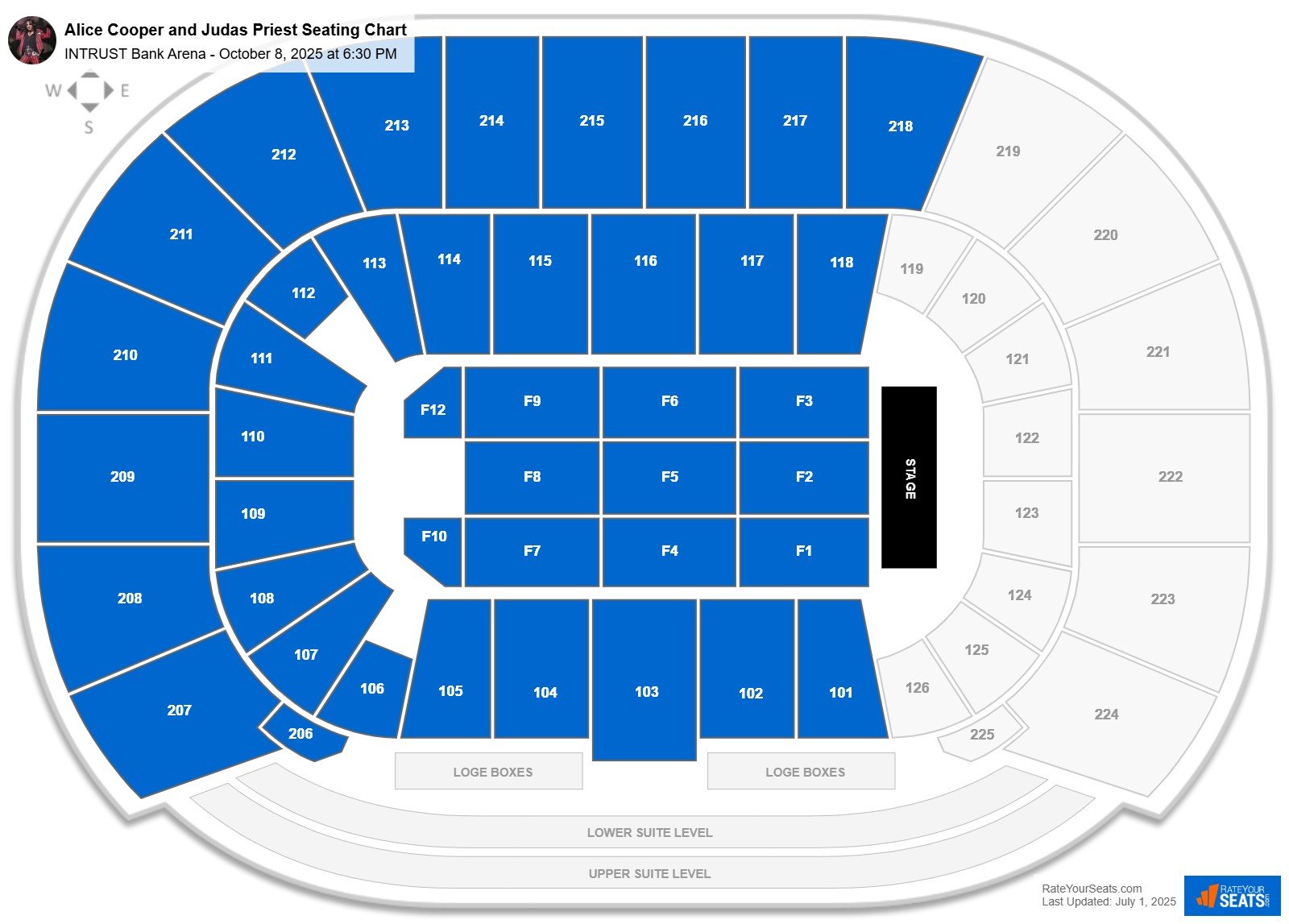 Alice Cooper and Judas Priest seating chart INTRUST Bank Arena