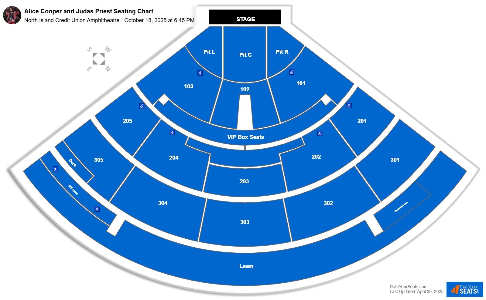 Alice Cooper and Judas Priest seating chart North Island Credit Union Amphitheatre (Chula Vista)