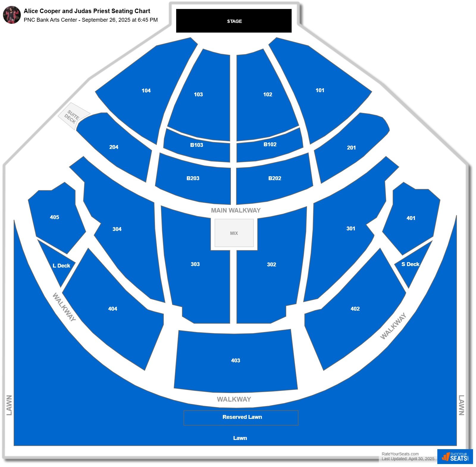 Alice Cooper and Judas Priest seating chart PNC Bank Arts Center