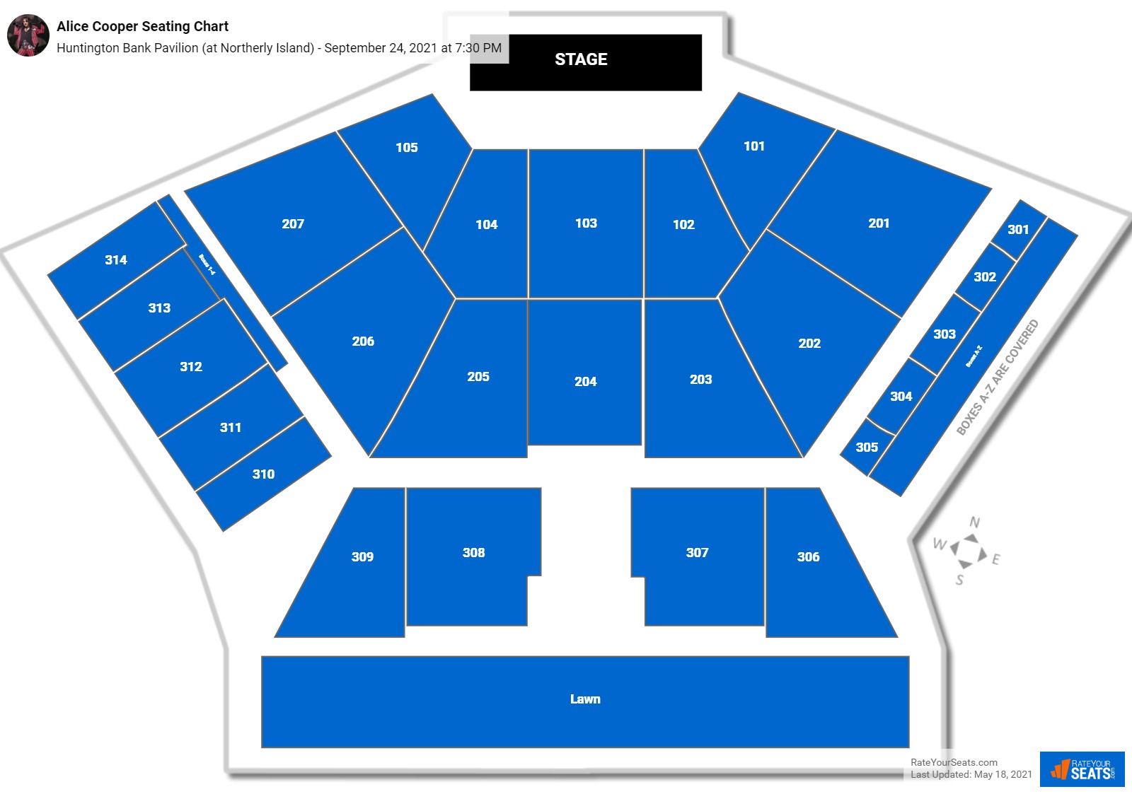 Alice Cooper seating chart Huntington Bank Pavilion (at Northerly Island)