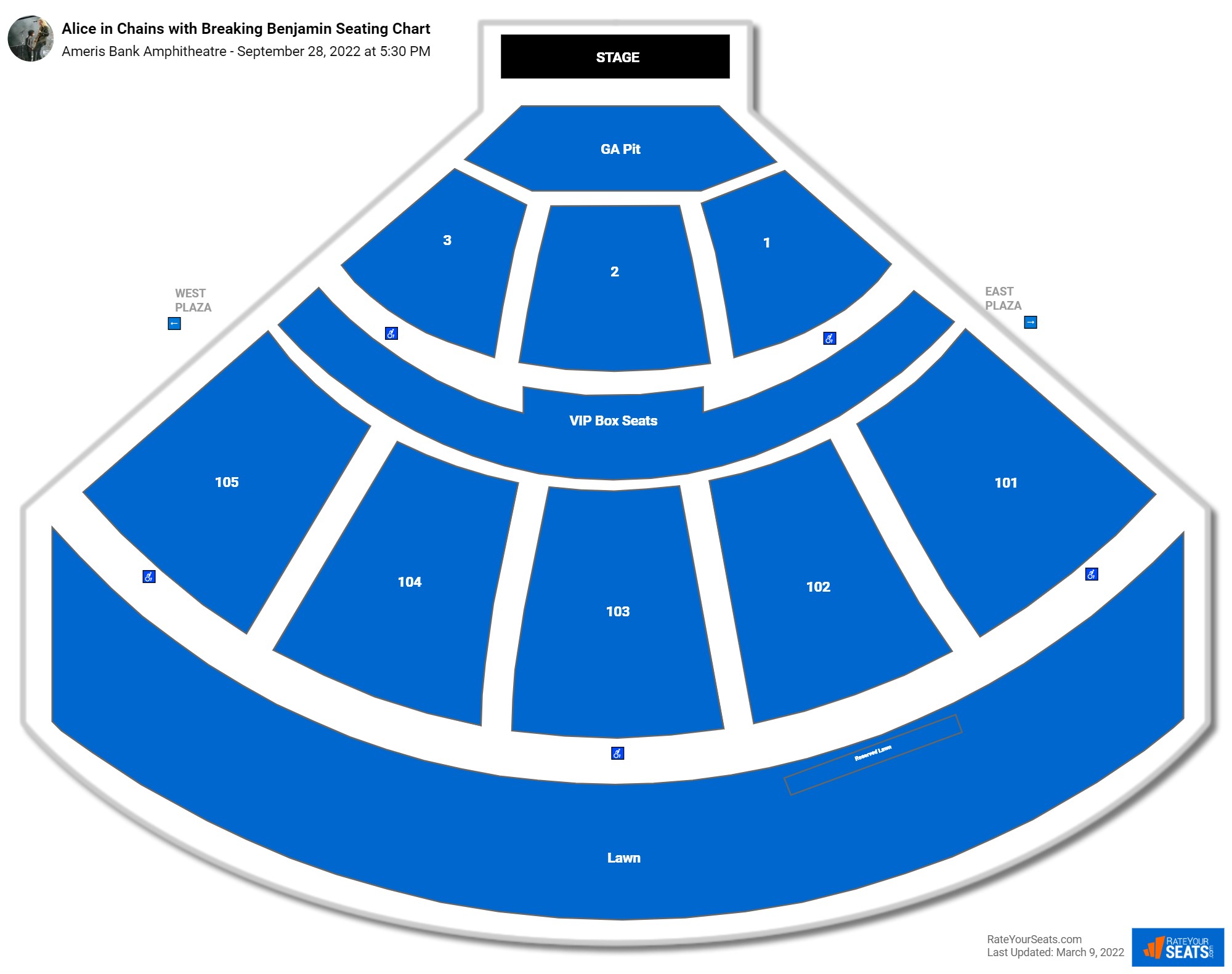 Alice in Chains with Breaking Benjamin seating chart Ameris Bank Amphitheatre