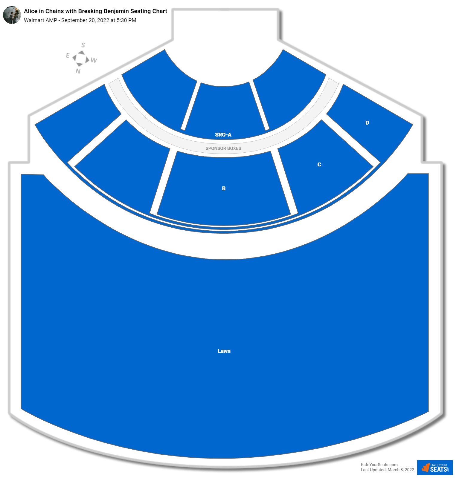 Alice in Chains with Breaking Benjamin seating chart Walmart AMP