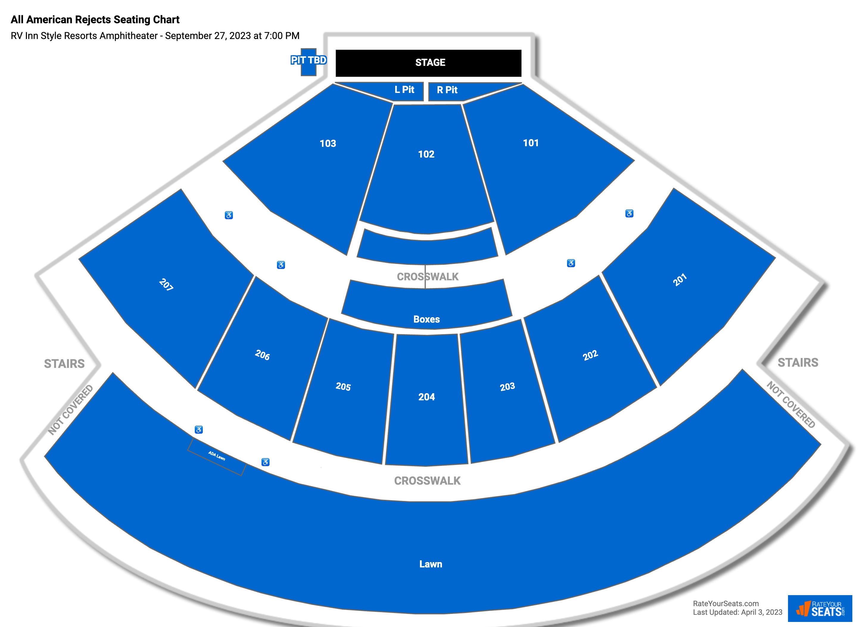 All American Rejects seating chart RV Inn Style Resorts Amphitheater