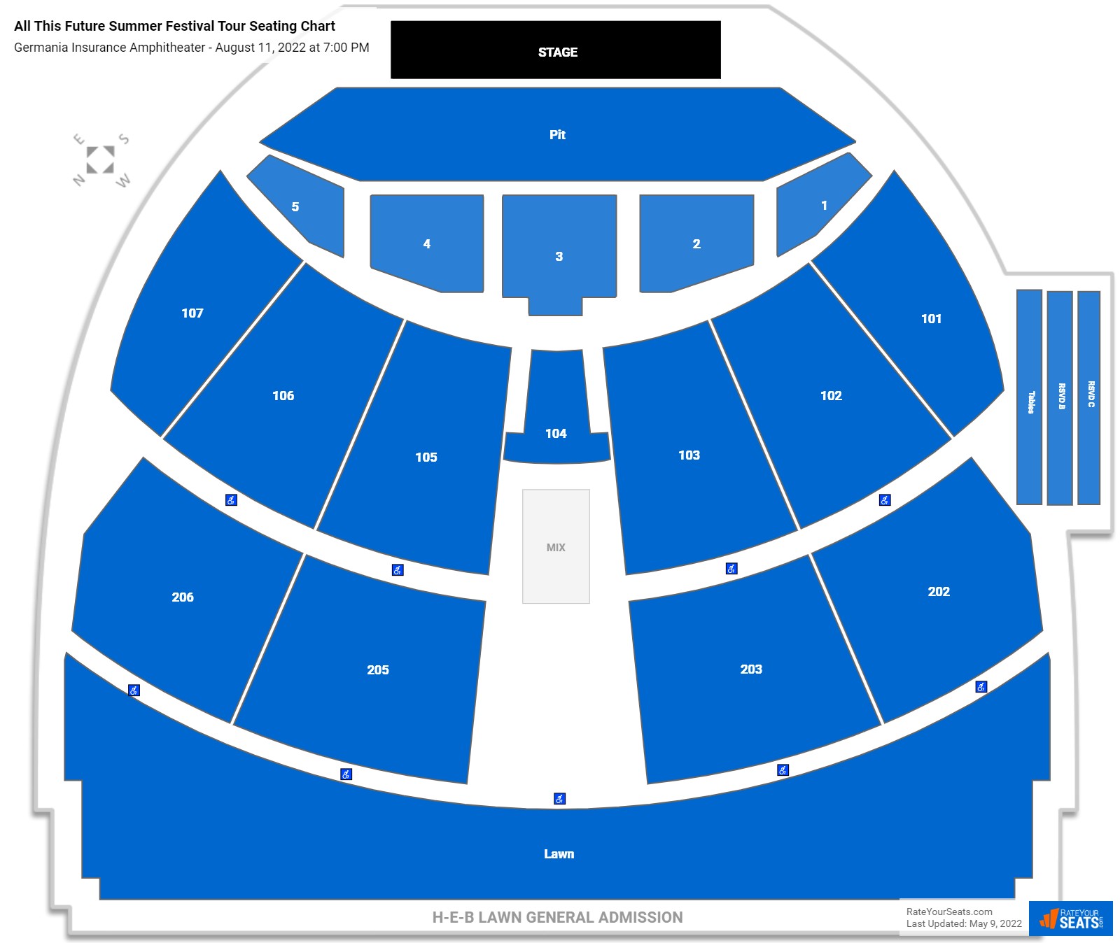 All This Future Summer Festival Tour seating chart Germania Insurance Amphitheater