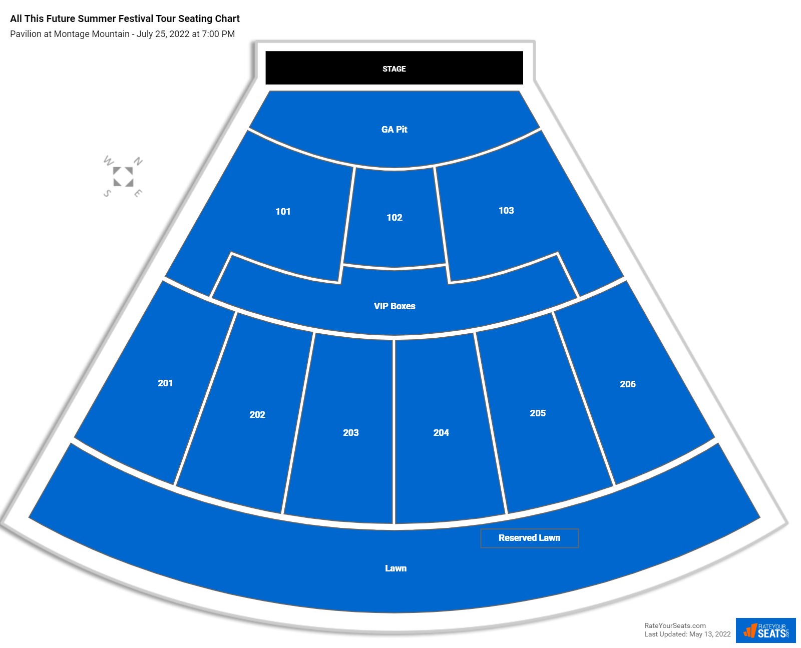 All This Future Summer Festival Tour seating chart Pavilion at Montage Mountain
