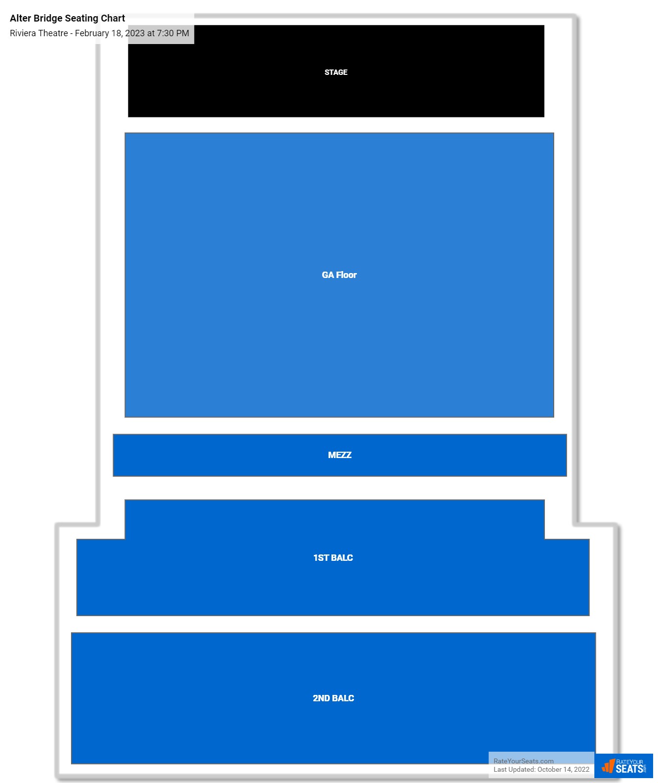 Alter Bridge seating chart Riviera Theatre