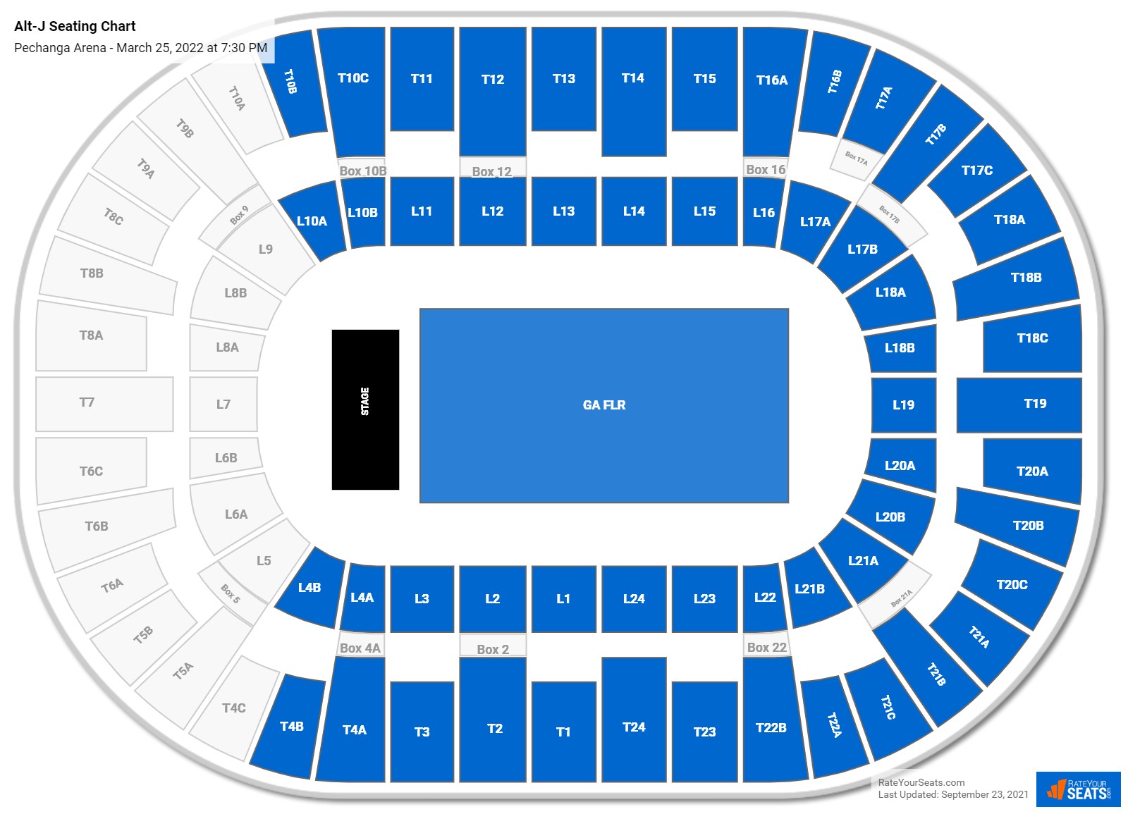 Alt-J seating chart Pechanga Arena