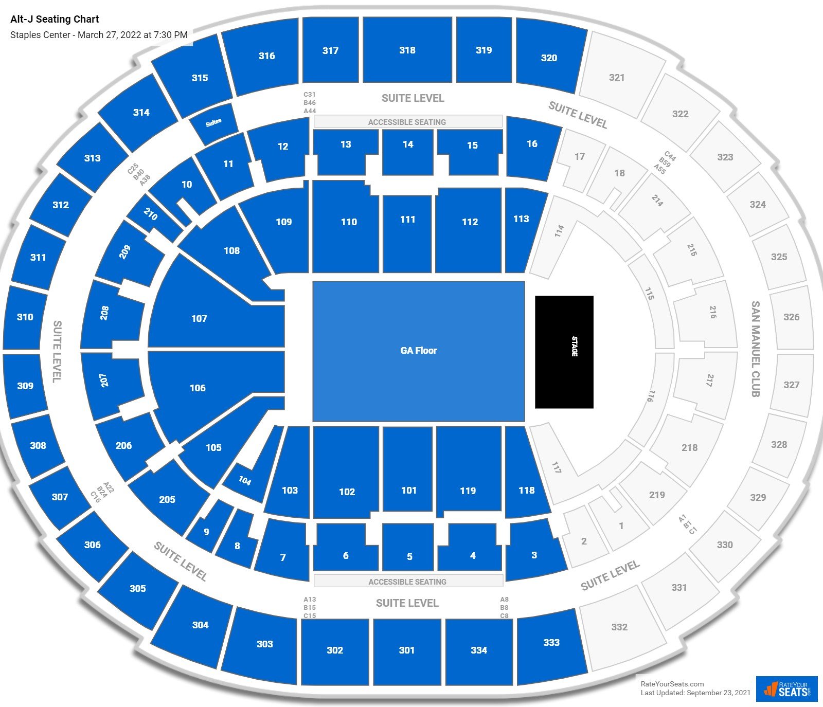 Alt-J seating chart Staples Center