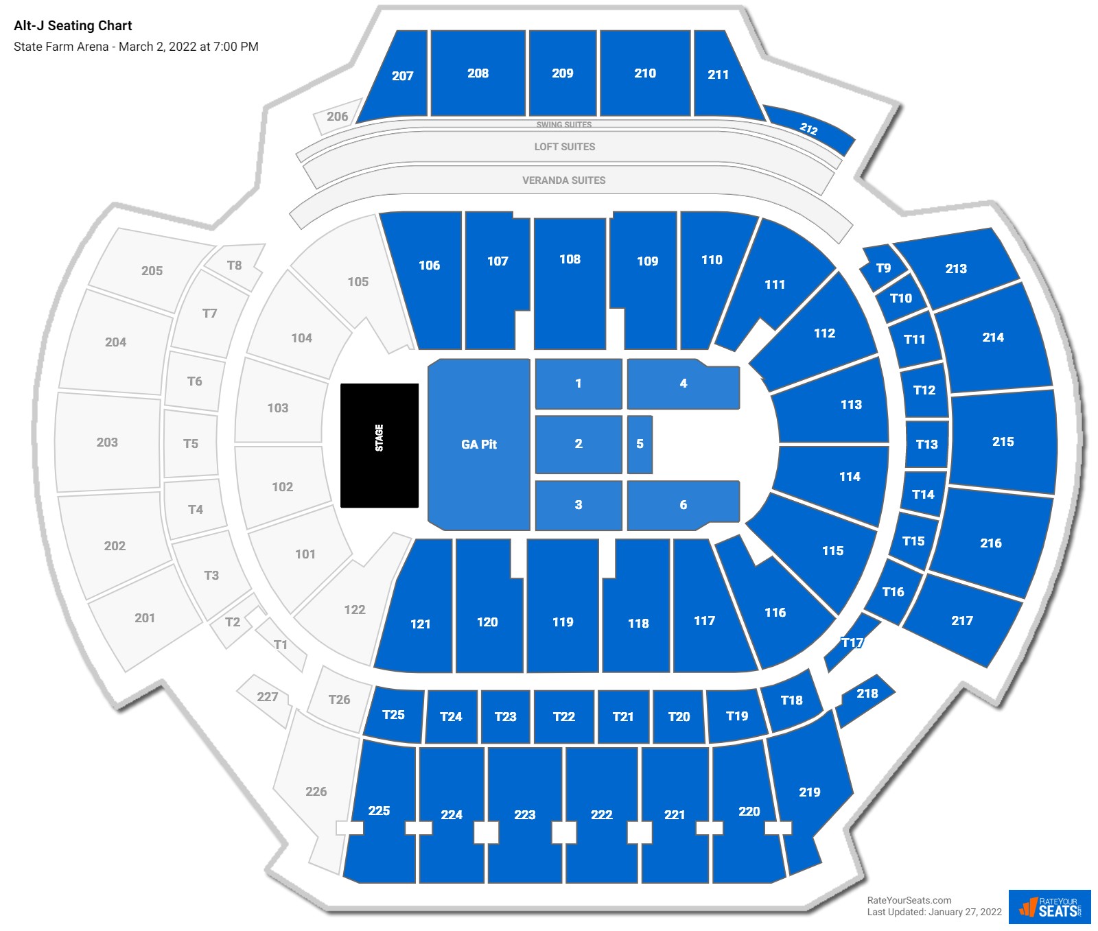 Alt-J seating chart State Farm Arena