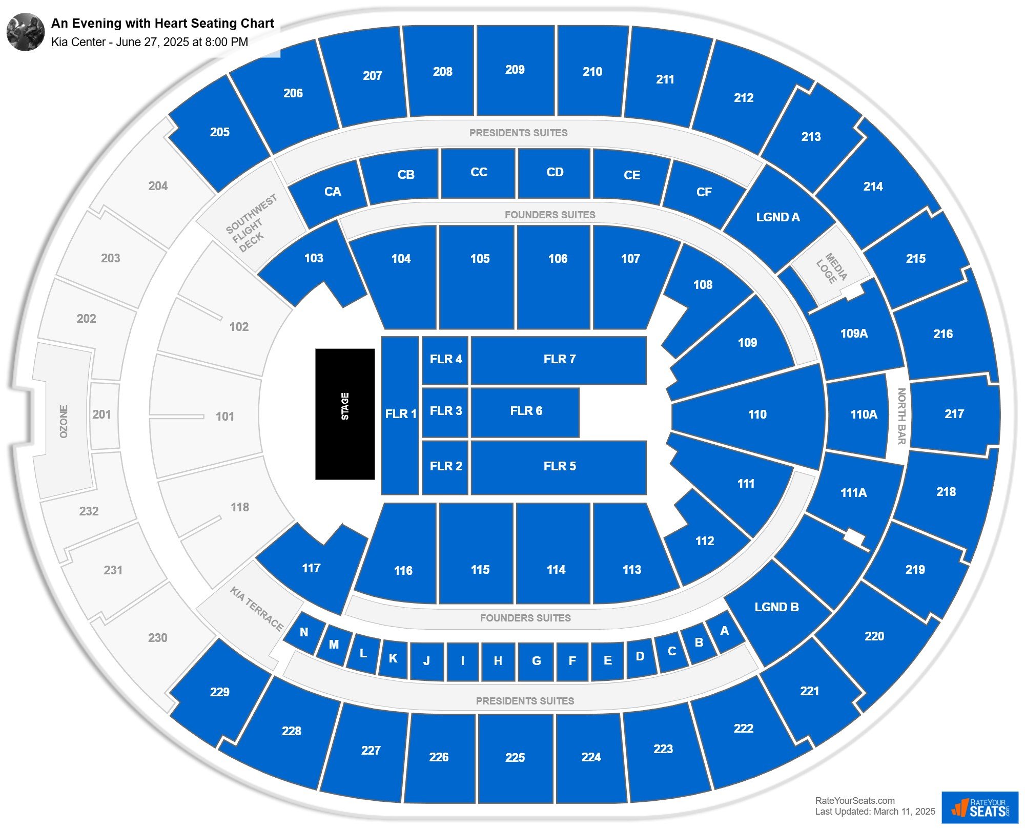 An Evening with Heart seating chart Kia Center
