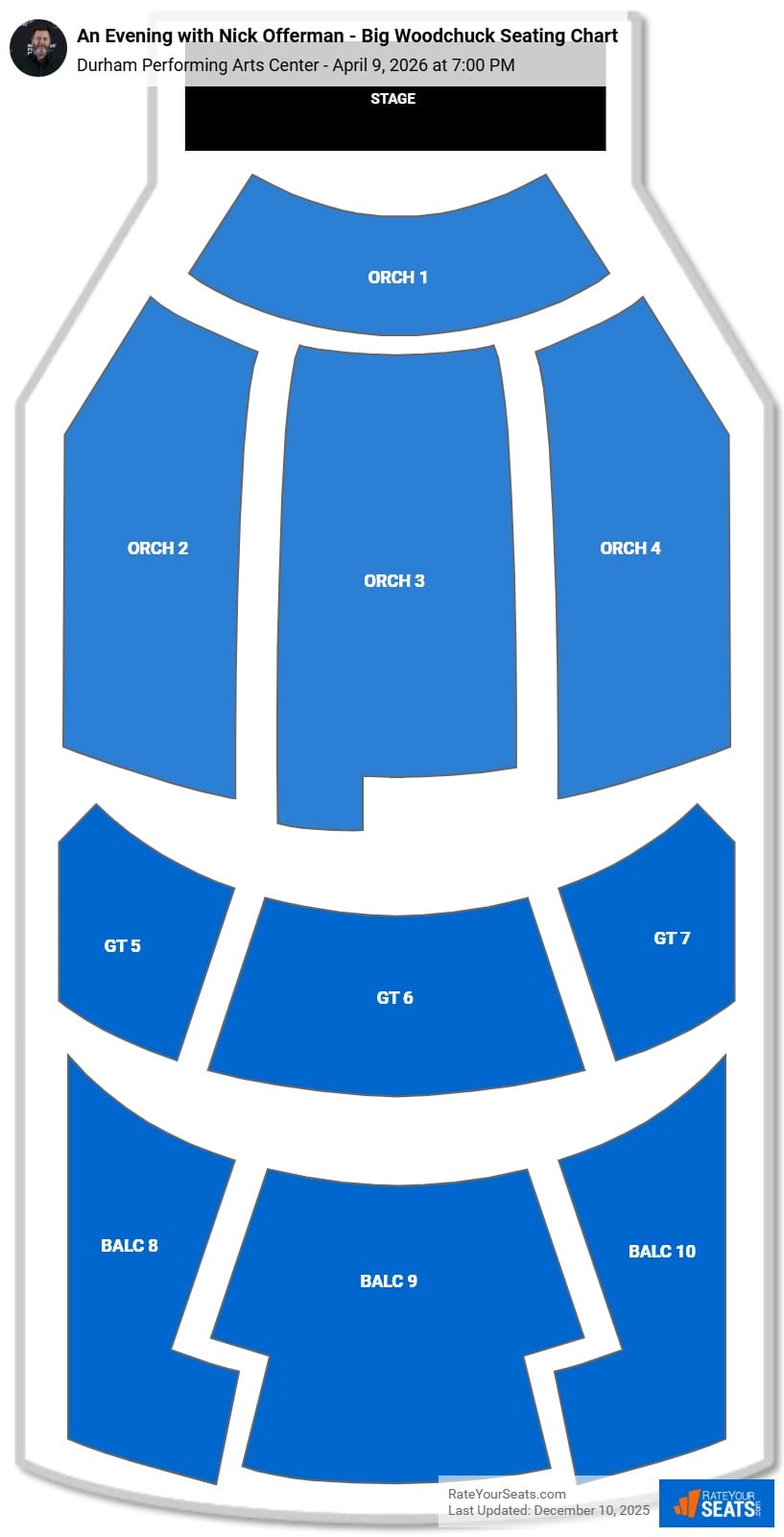 An Evening with Nick Offerman - Big Woodchuck seating chart Durham Performing Arts Center