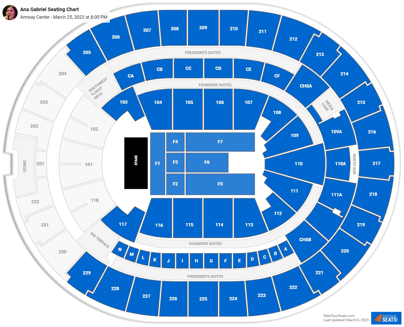 Ana Gabriel seating chart Amway Center