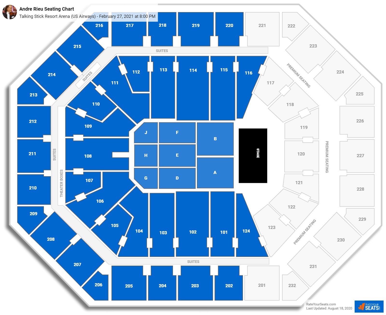 Andre Rieu seating chart Talking Stick Resort Arena (US Airways)