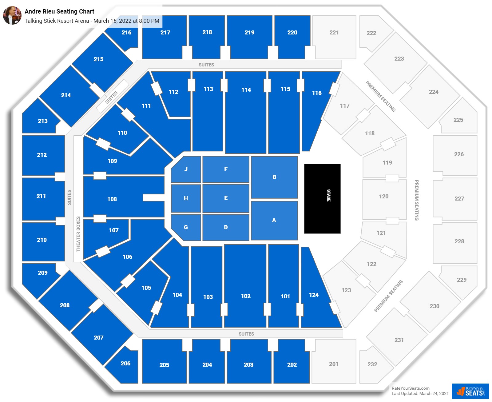 Andre Rieu seating chart Talking Stick Resort Arena