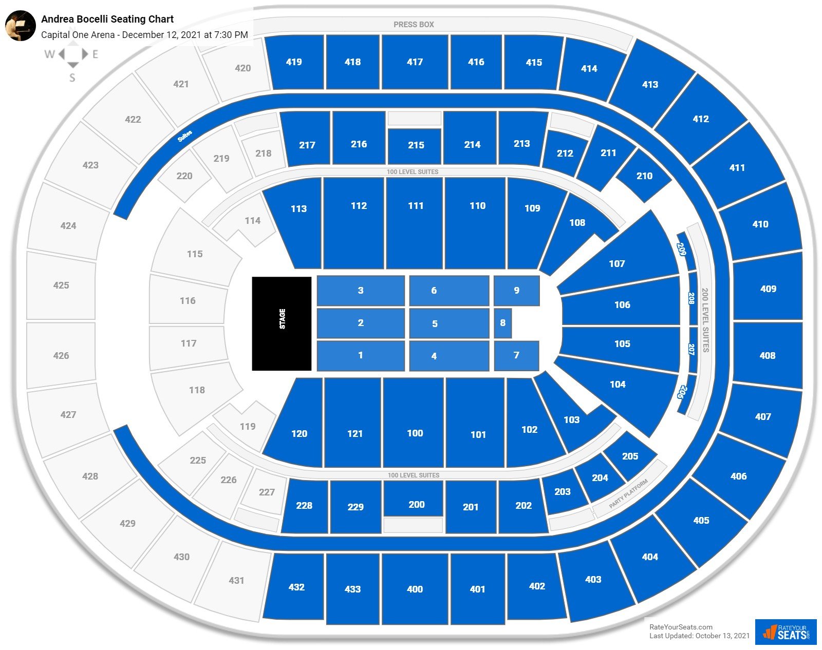 Andrea Bocelli seating chart Capital One Arena