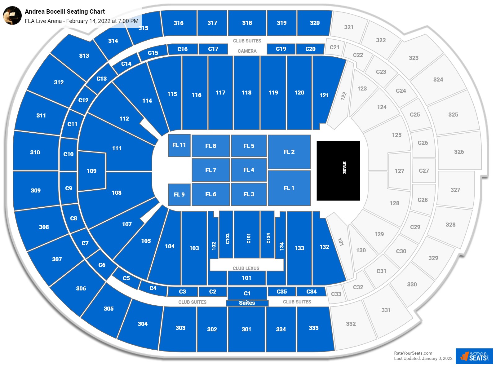 Andrea Bocelli seating chart FLA Live Arena