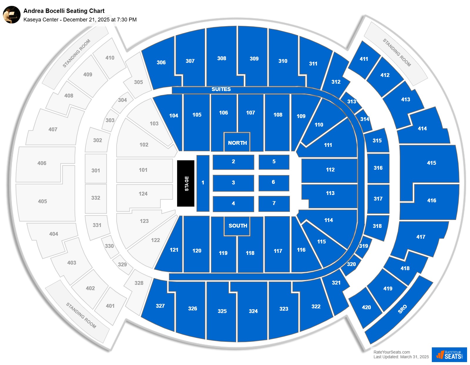 Andrea Bocelli seating chart Kaseya Center