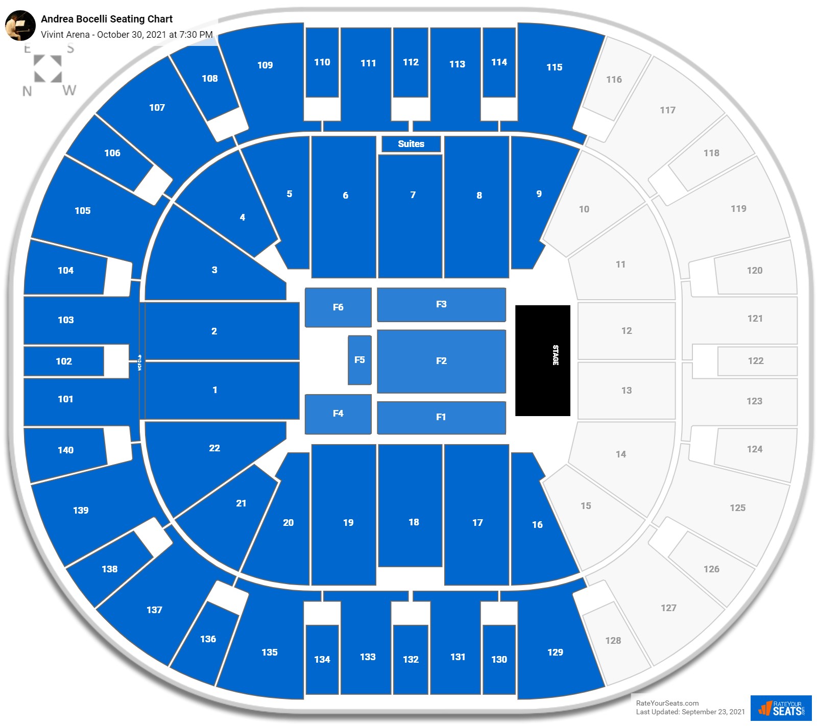 Andrea Bocelli seating chart Vivint Arena