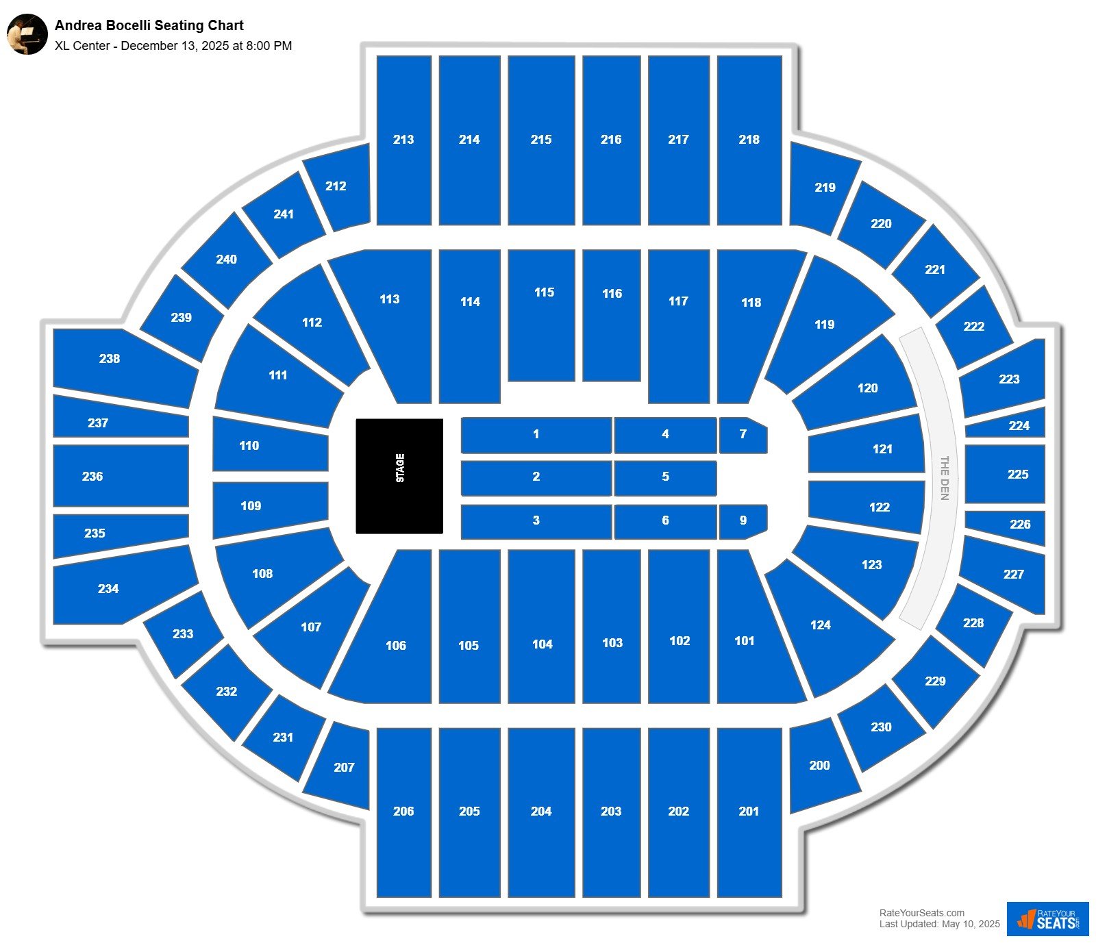 Andrea Bocelli seating chart PeoplesBank Arena
