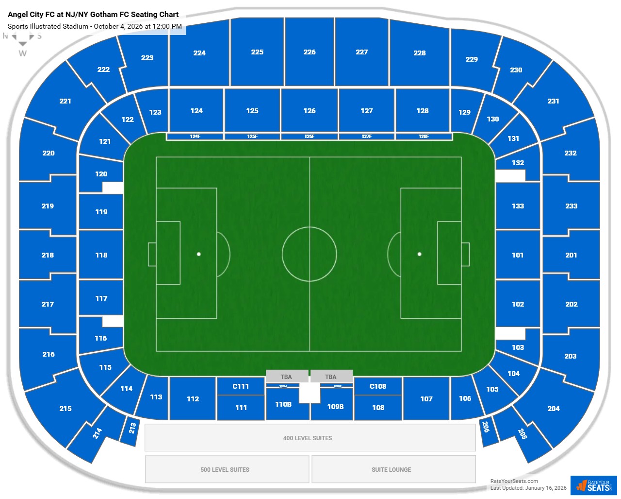 Angel City FC at NJ/NY Gotham FC seating chart Sports Illustrated Stadium 