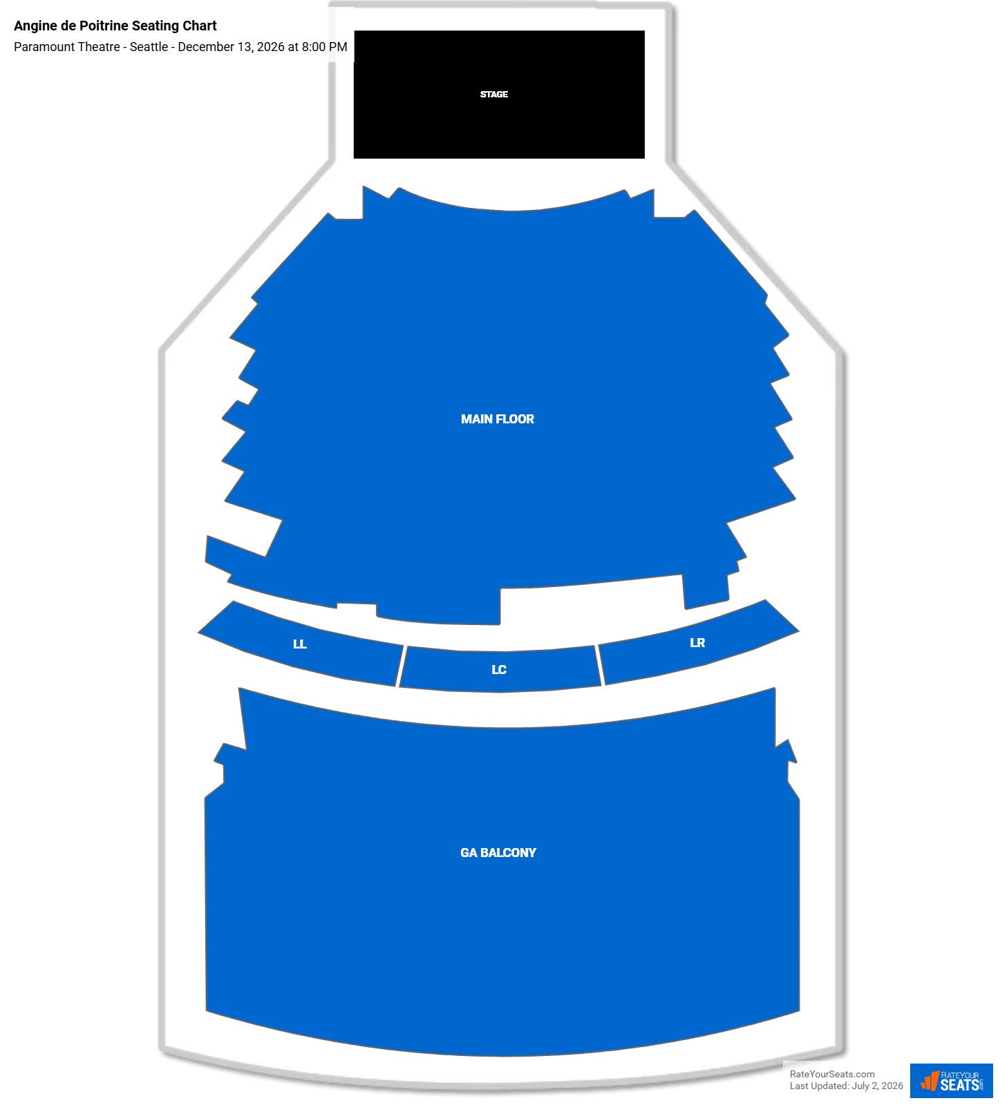 Angine de Poitrine Seating Chart at Paramount Theatre - Seattle