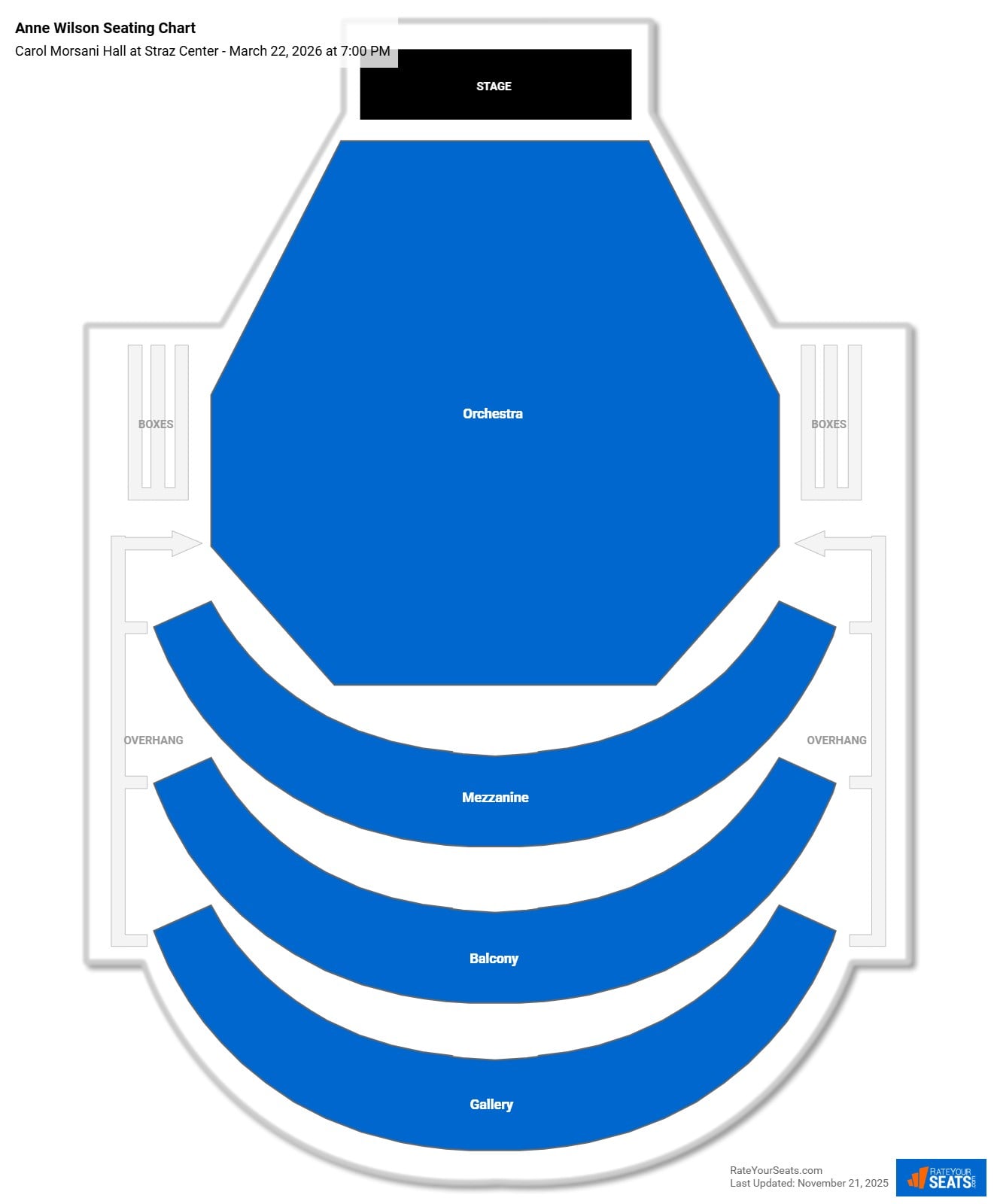 Anne Wilson seating chart Carol Morsani Hall at Straz Center