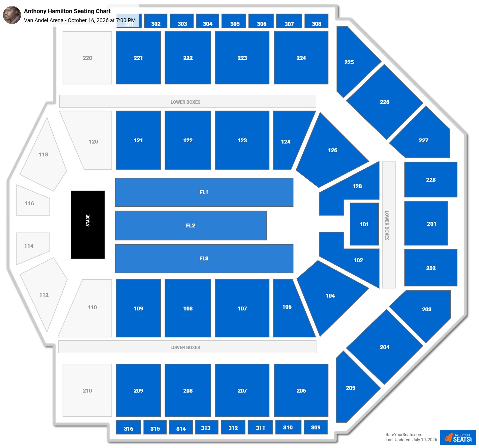 Anthony Hamilton Seating Chart at Van Andel Arena