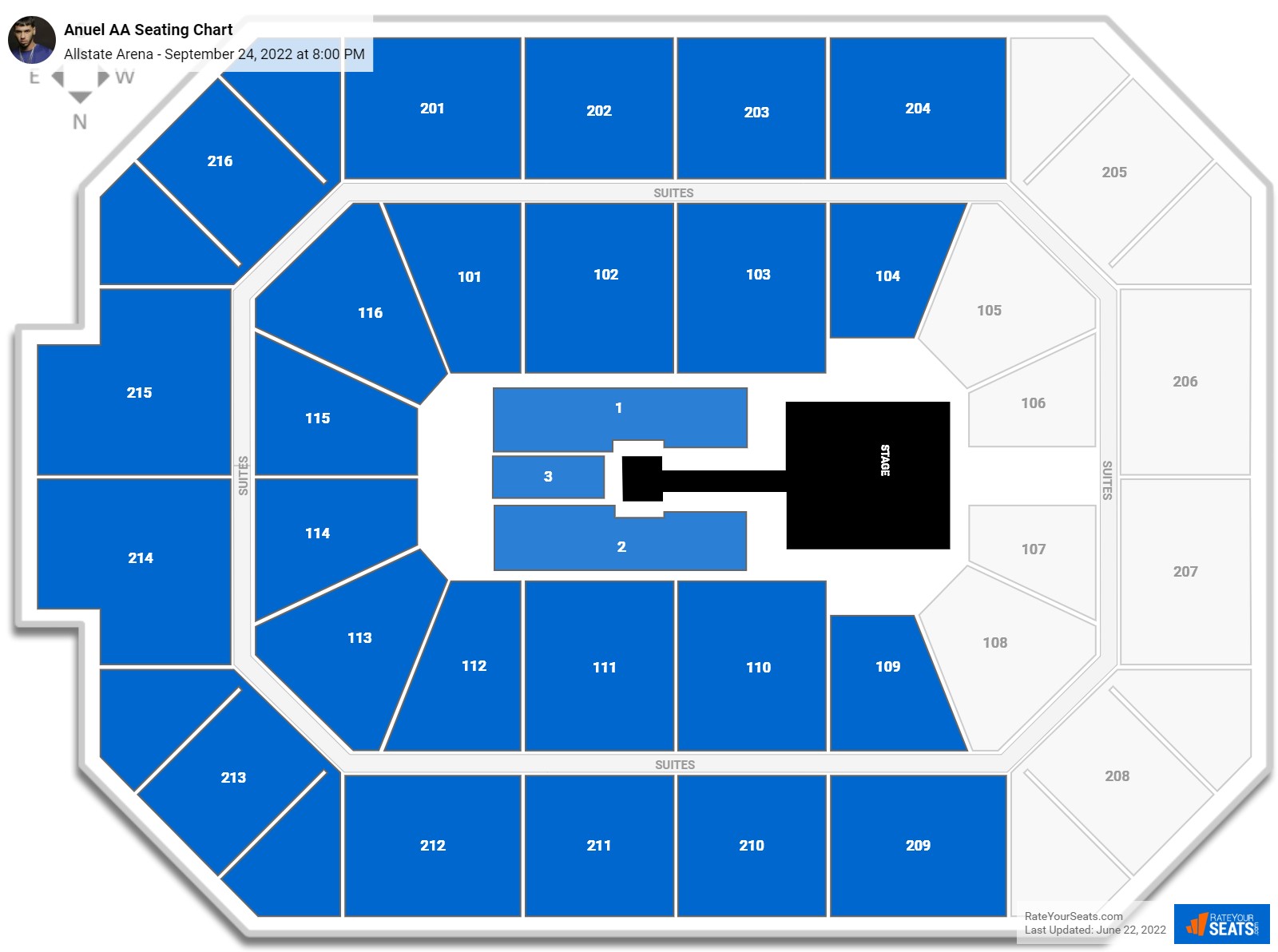 Anuel AA seating chart Allstate Arena