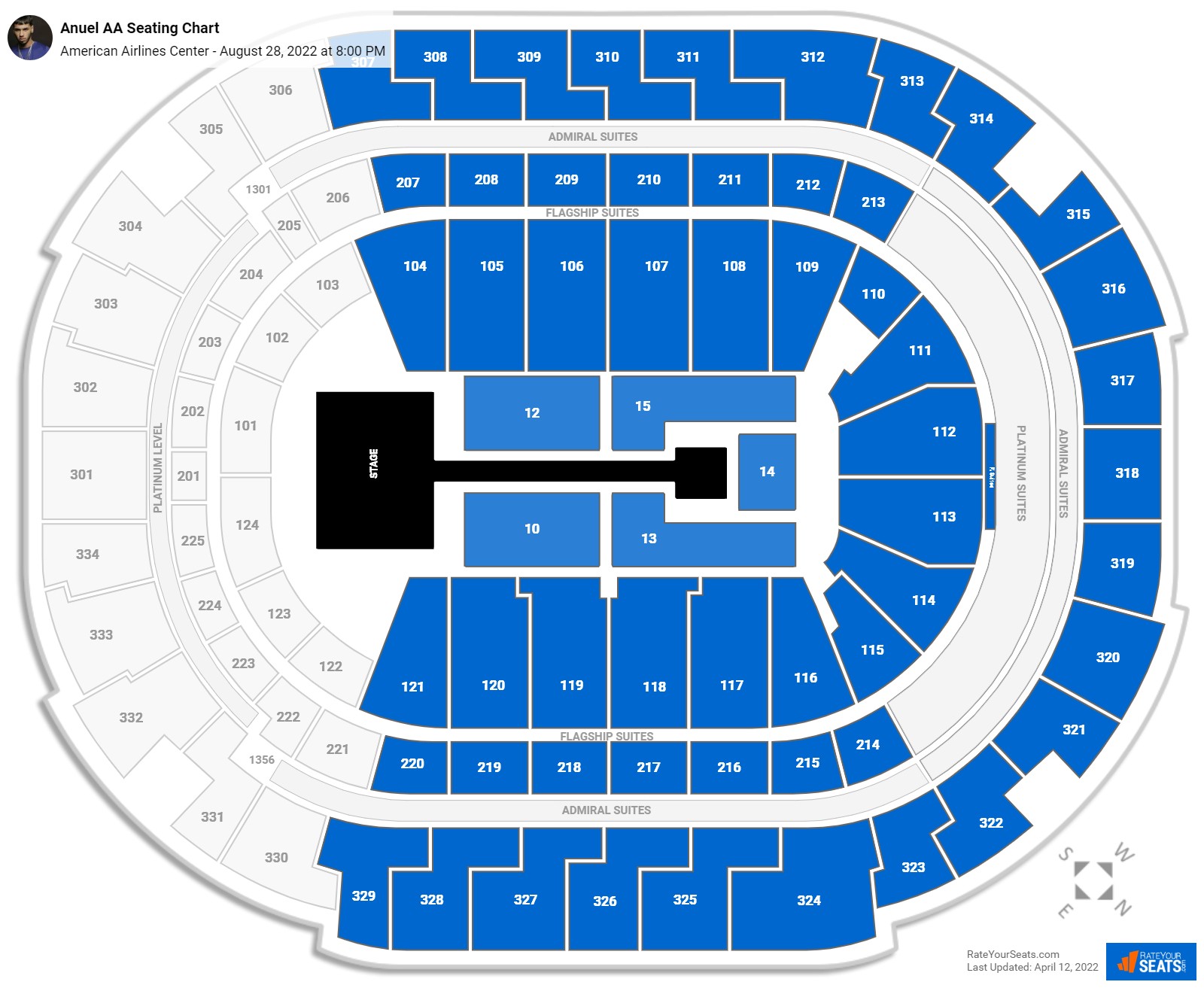 Anuel AA seating chart American Airlines Center
