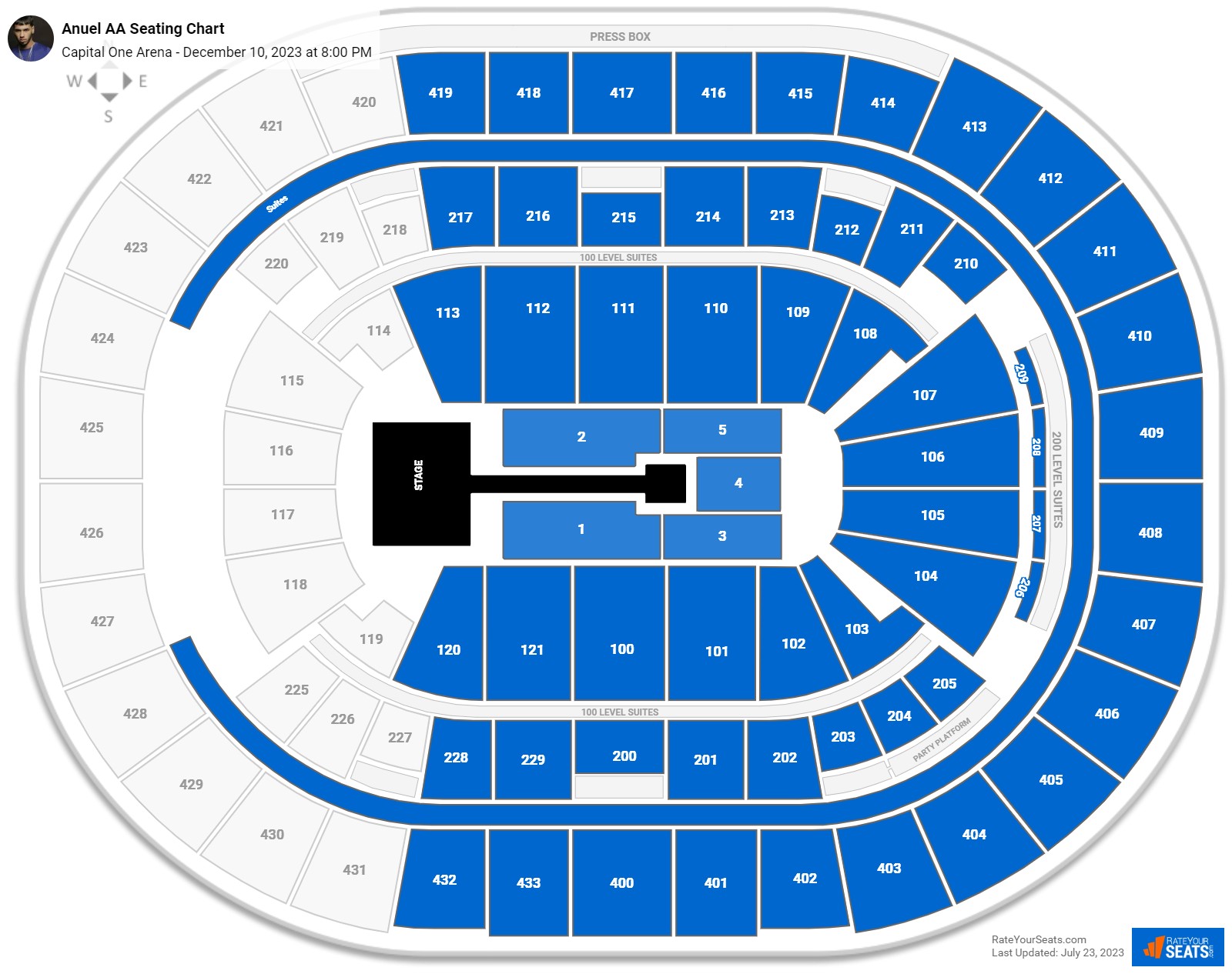 Anuel AA seating chart Capital One Arena
