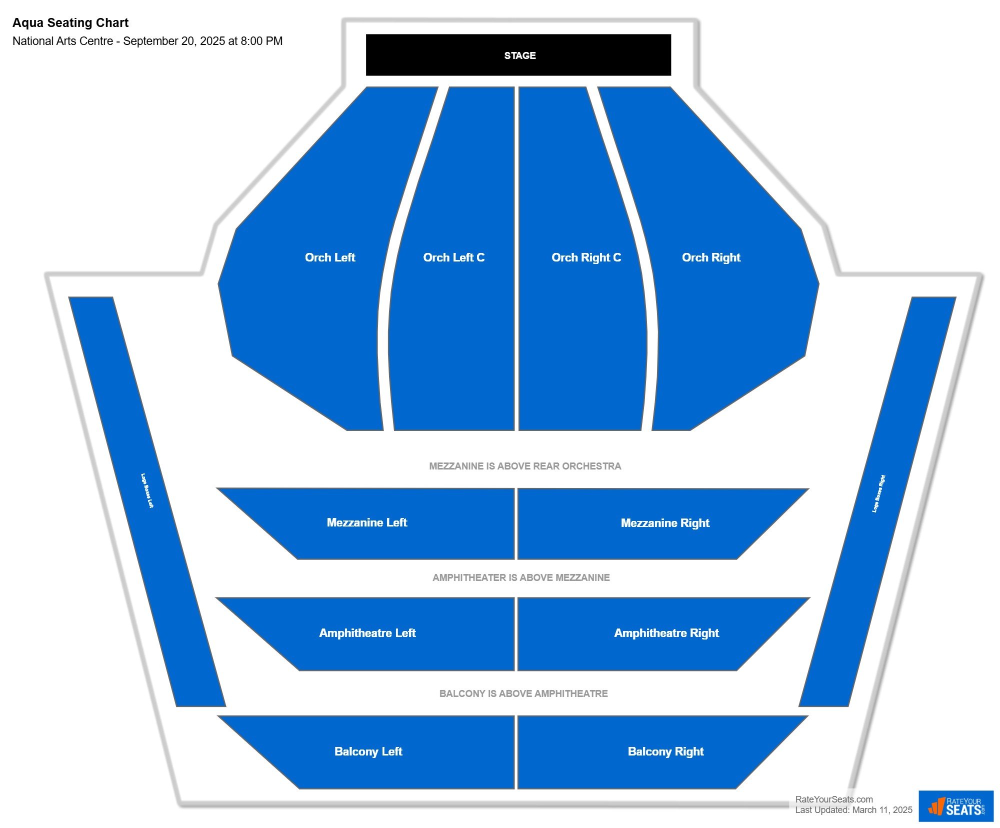 Aqua seating chart National Arts Centre