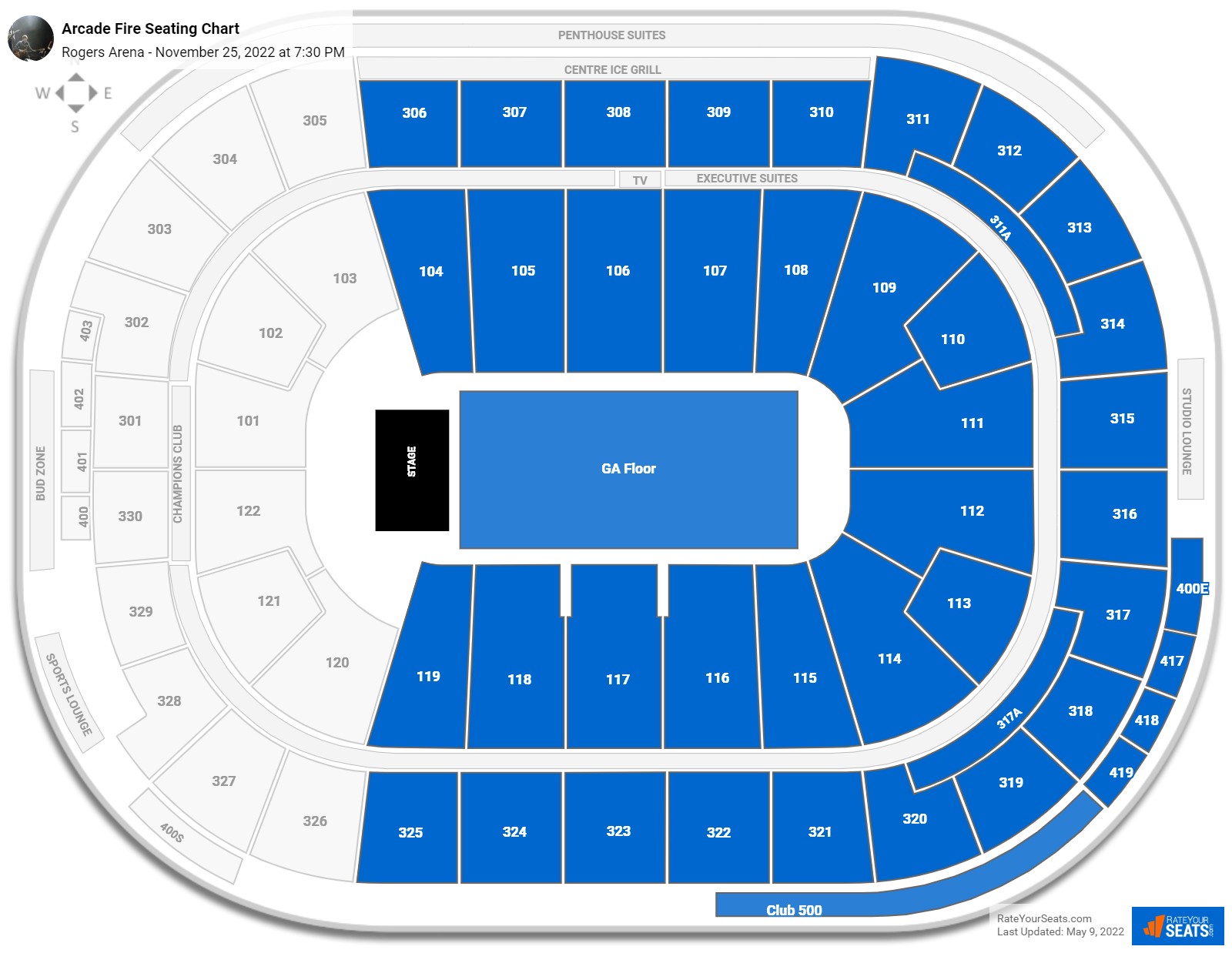 Rogers Arena Concert Seating Chart