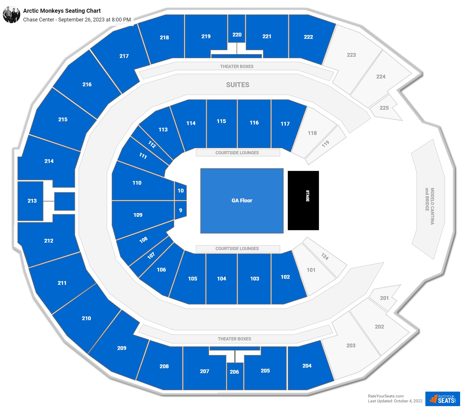 Chase Center Concert Seating Chart