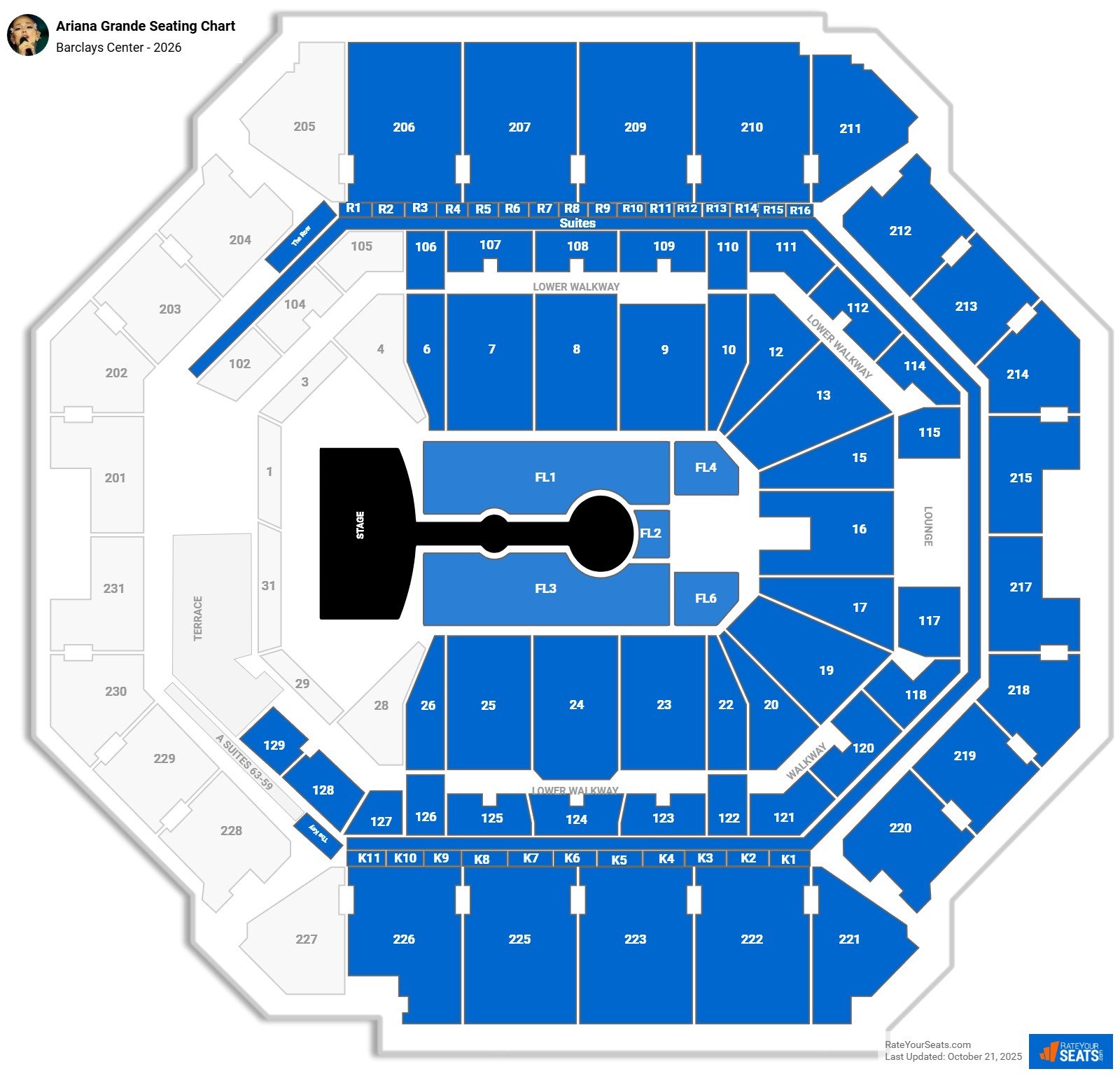 Ariana Grande seating chart Barclays Center