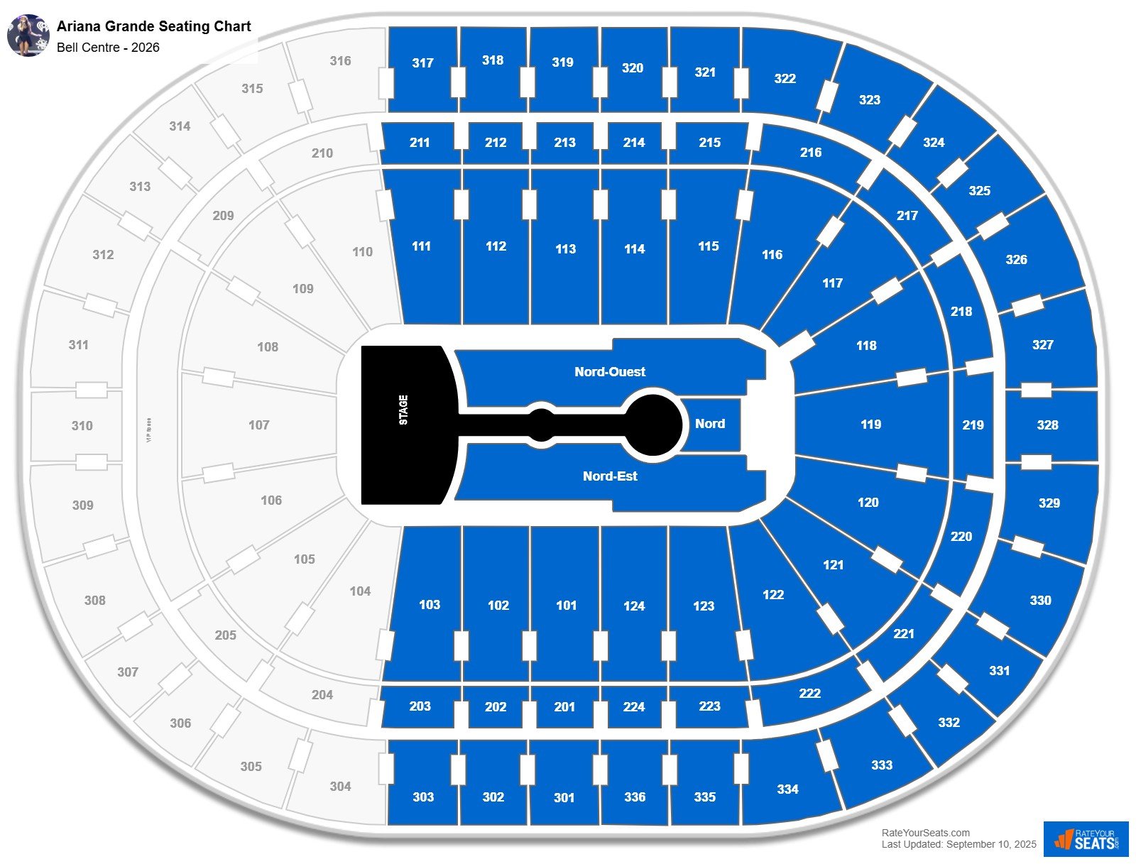 Ariana Grande seating chart Bell Centre