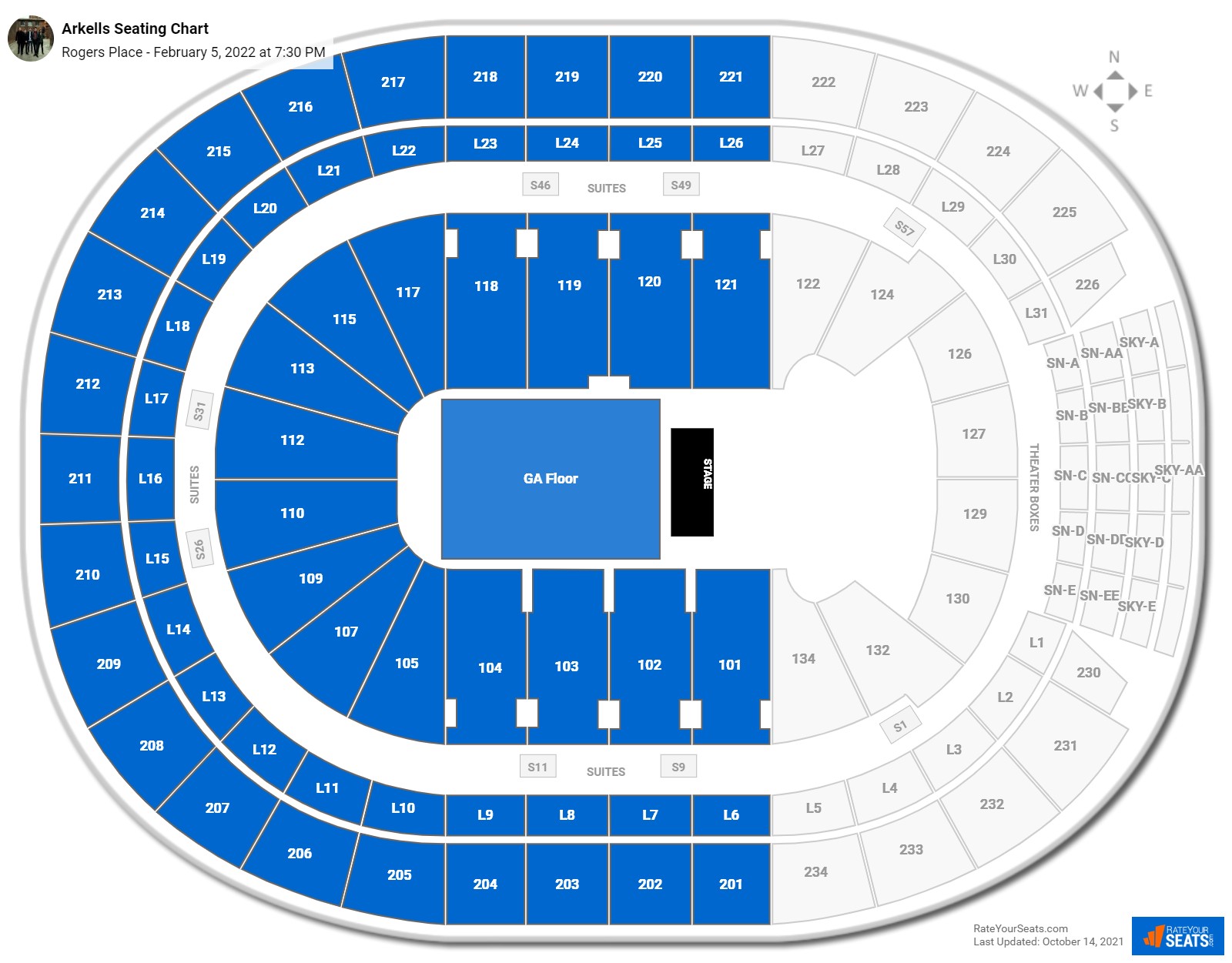 Arkells seating chart Rogers Place