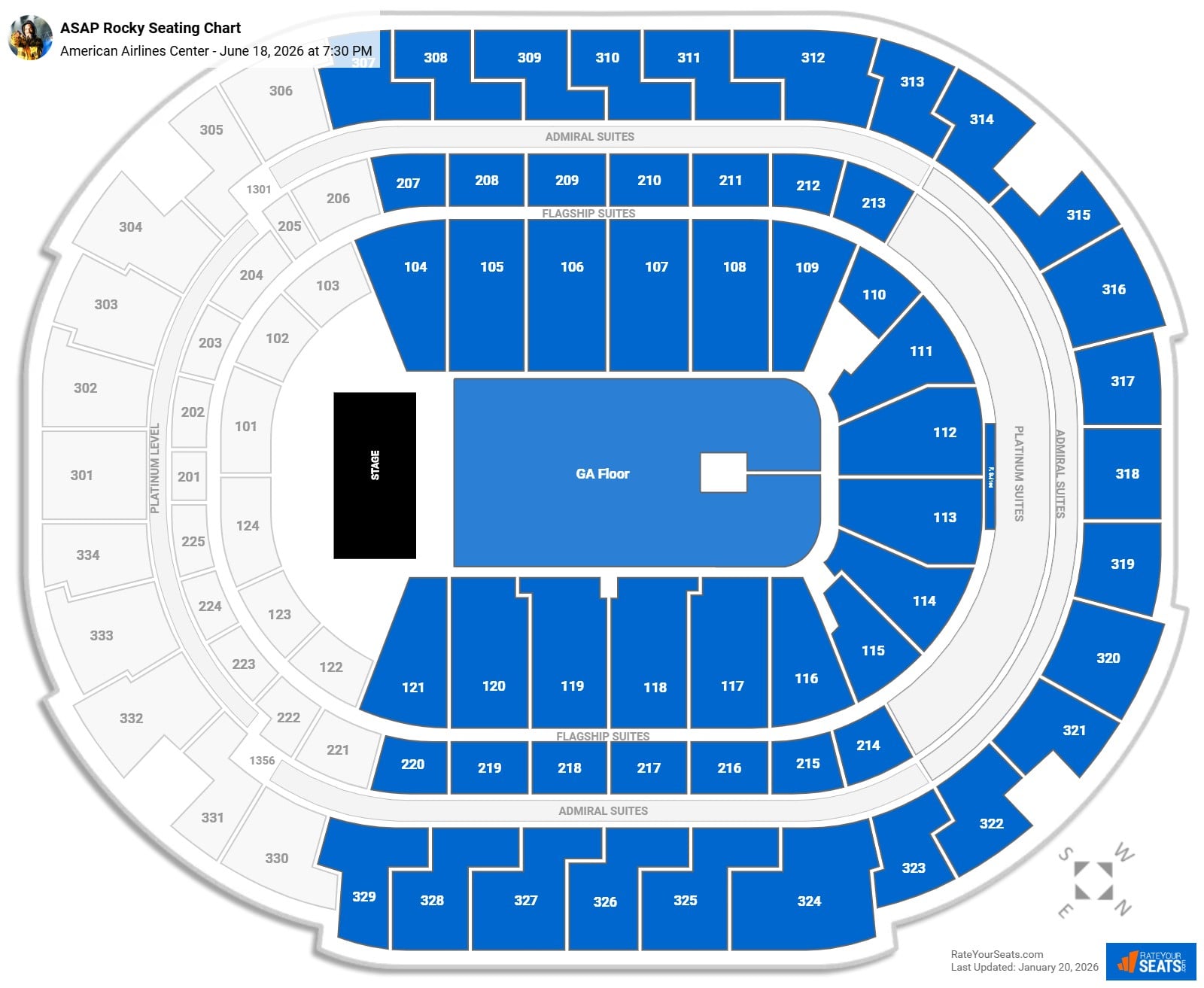 ASAP Rocky seating chart American Airlines Center