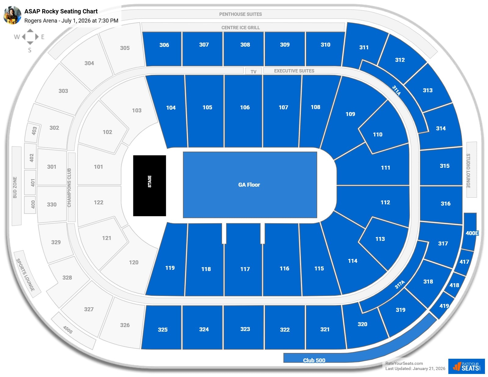 ASAP Rocky seating chart Rogers Arena