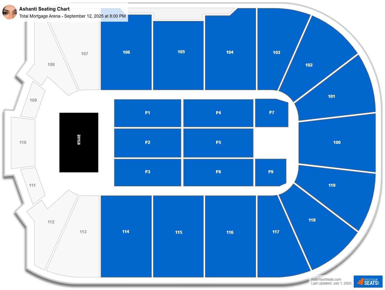Ashanti seating chart Total Mortgage Arena