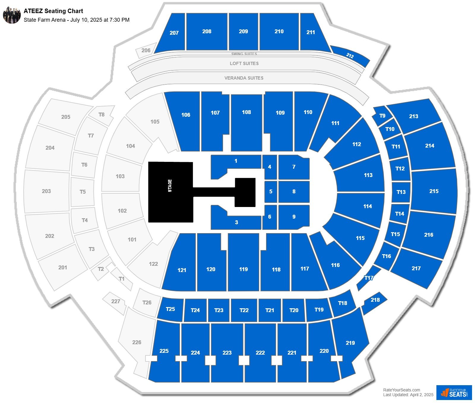 ATEEZ seating chart State Farm Arena