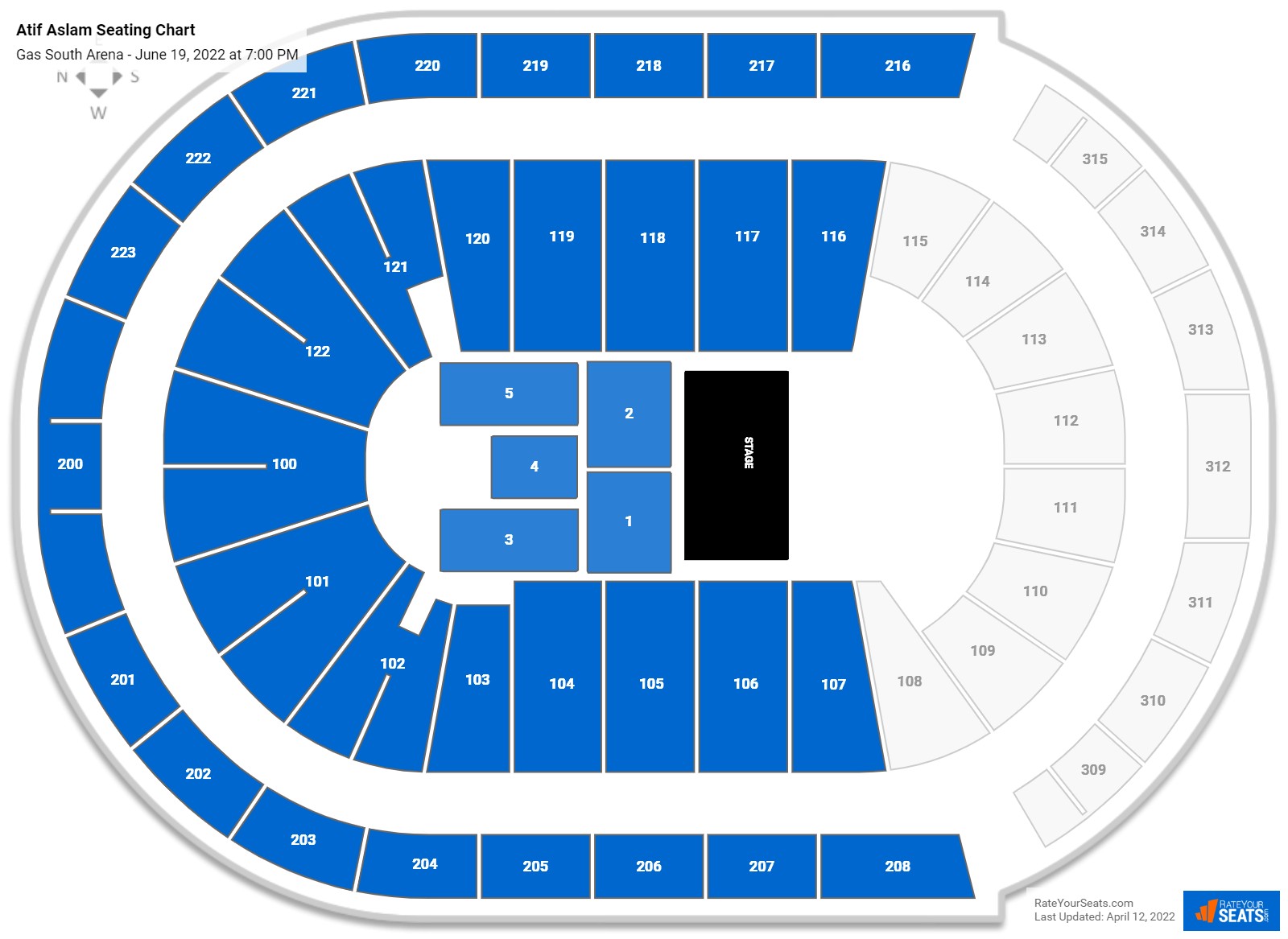Atif Aslam seating chart Gas South Arena