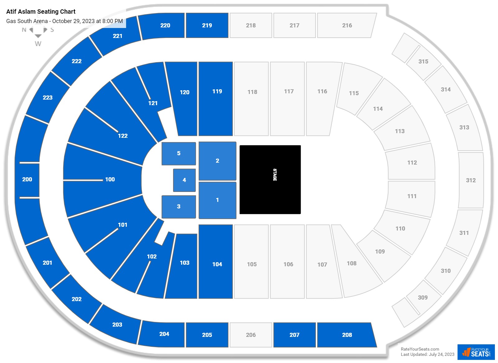 Atif Aslam seating chart Gas South Arena