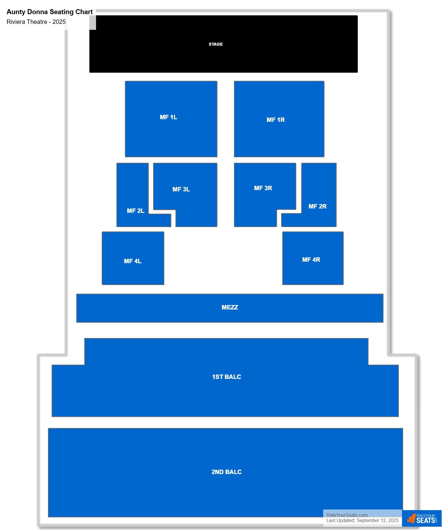Aunty Donna seating chart Riviera Theatre