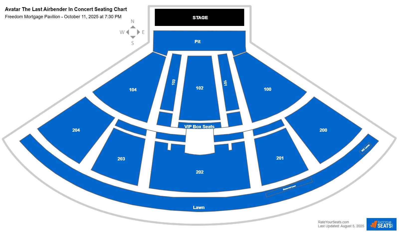 Avatar The Last Airbender In Concert seating chart Freedom Mortgage Pavilion